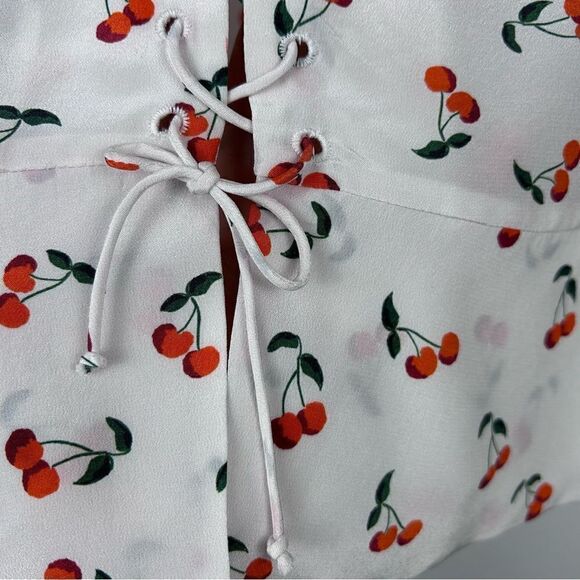 INTERMIX Sienna Cherry Print silk Blouse - Picture 6 of 9